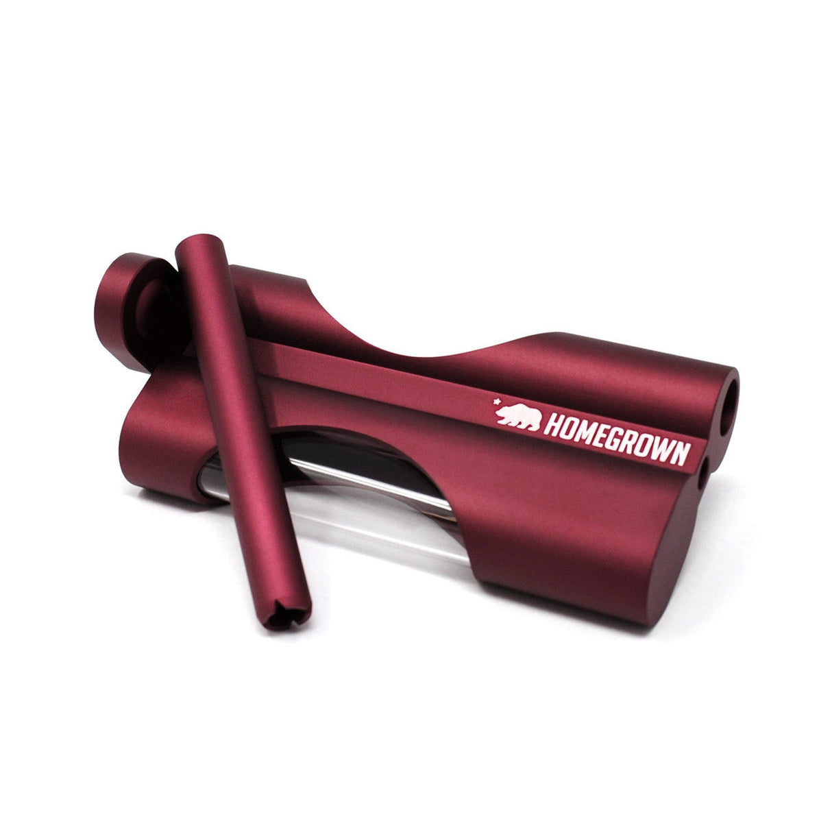 Cali Crusher Homegrown Dugout in Burgundy - Compact Aluminum Design with Bat and Poker