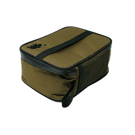 Cali Crusher Soft Case in black, front view, compact smell-proof bag with zipper and handle