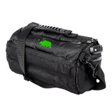 Cali Duffle 12" Standard in Black/Green, side view, featuring smell-proof silicone material.