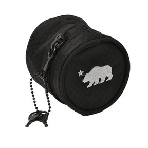 Cali Crusher Grinder Case with Locking Zipper, Black, Smell-Proof, 3"x3.5" Front View