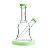 Calibear Bell Rig in Milk Green, compact 6" borosilicate glass dab rig with beaker design, front view