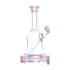 Calibear Bell Rig in Milk Pink, Compact 6" Beaker Dab Rig with Borosilicate Glass, Front View