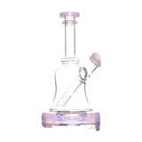 Calibear Bell Rig in Milk Pink, Compact 6" Beaker Dab Rig with Borosilicate Glass, Front View