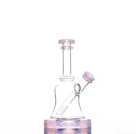 Calibear Bell Rig in Milk Pink, Compact 6" Beaker Dab Rig with Borosilicate Glass, Front View