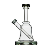 Calibear Bell Rig dab rig in transparent black, front view on a white background, compact beaker design, 14mm joint