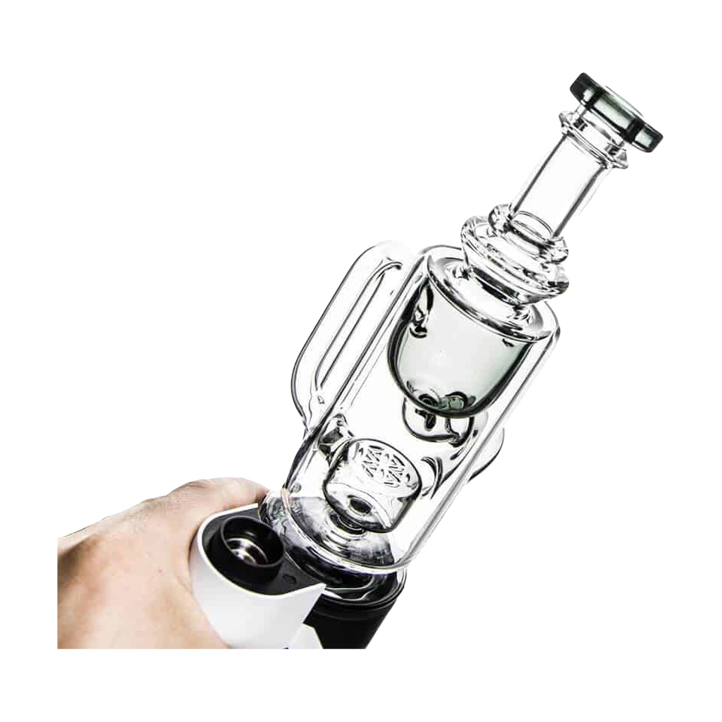Calibear Carta Attachment Klein side view, heavy wall glass for e-rigs, with percolator, 7.5" height