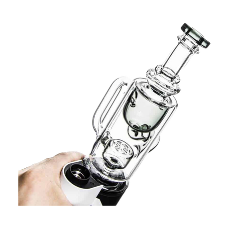 Calibear Carta Attachment Klein side view, heavy wall glass for e-rigs, with percolator, 7.5" height
