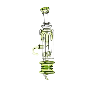 Calibear Carta Attachment Klein in Lime Green, Thick Borosilicate Glass, Side View
