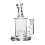 Calibear Colored Mini Can Dab Rig in Clear - Front View with Beaker Design and Borosilicate Glass
