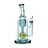 Calibear Colored Torus Recycler Bong in Aqua with Quartz Bowl - Front View
