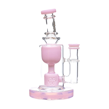 Calibear Colored Torus Recycler Bong in Purple, 8" Height, 14mm Quartz Joint - Front View