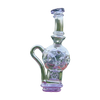 Calibear Exosphere Puffco Peak Glass Top in Purple with Bubble Design - Outdoor Side View