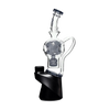 Calibear Exosphere Puffco Peak Glass Top in Transparent Black, Side View on White Background