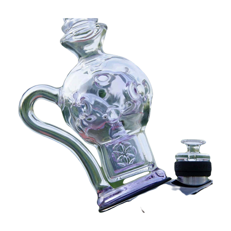 Calibear Exosphere Puffco Peak Glass Top with intricate bubble design for enhanced vapor cooling