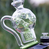 Calibear Exosphere Puffco Peak Glass Top with intricate bubble design for E-Rigs, side view