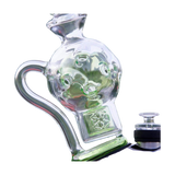 Calibear Exosphere Puffco Peak Glass Top with intricate bubble design for E-Rigs, side view
