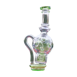 Calibear Exosphere Glass Top for Puffco Peak in Clear with Green Accents, Outdoor Side View