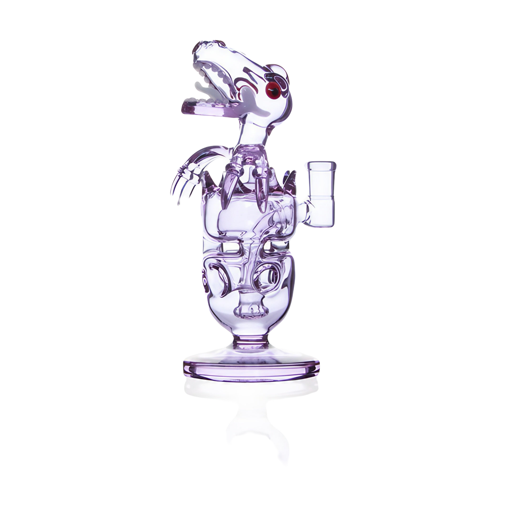 Calibear Fab Dino Dab Rig in Green - Front View with Quartz Banger
