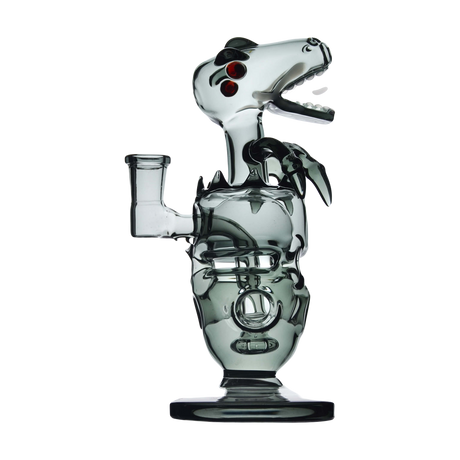 Calibear Fab Dino Dab Rig in Green, Beaker Design, 8" Tall with Quartz Banger - Front View