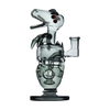Calibear Fab Dino Dab Rig in Transparent Black, Beaker Design, 8" Height, Front View