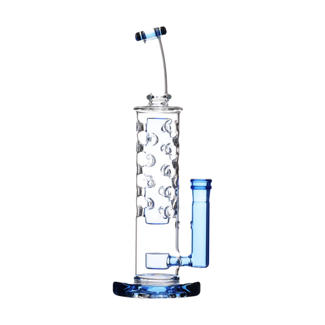 Calibear Flower Straight Fab-v2 Bong with Bubble Design and 18-19mm Joint - Blue Variant