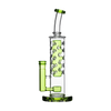 Calibear Flower Straight Fab-v2 Bong in Lime Green with Bubble Design and 11.8" Height