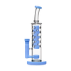 Calibear Flower Straight Fab-v2 Bong in Milky Blue with Unique Bubble Design - Front View