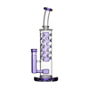 Calibear Flower Straight Fab-v2 Bong in Purple with Unique Bubble Design and Percolator, Front View