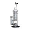 Calibear Flower Straight Fab-v2 Bong with Bubble Design, 11.8" Height, Front View