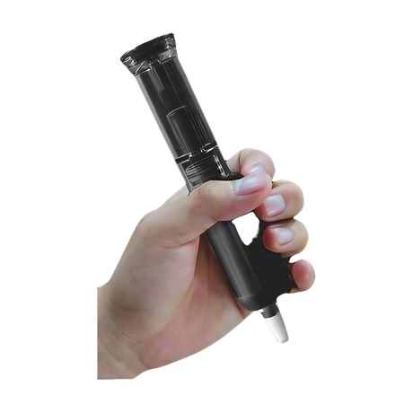 Calibear Giant Vape in black, showcasing e-nail design, battery power, for concentrates, with multiple views and diagram