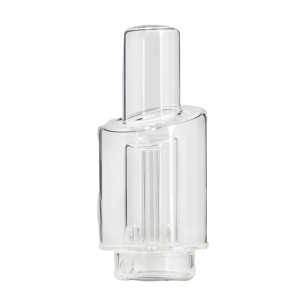 Calibear High Five Duo Glass Attachment for Vaporizers, Clear Beaker Design, Heavy Wall, 4.5" Front View