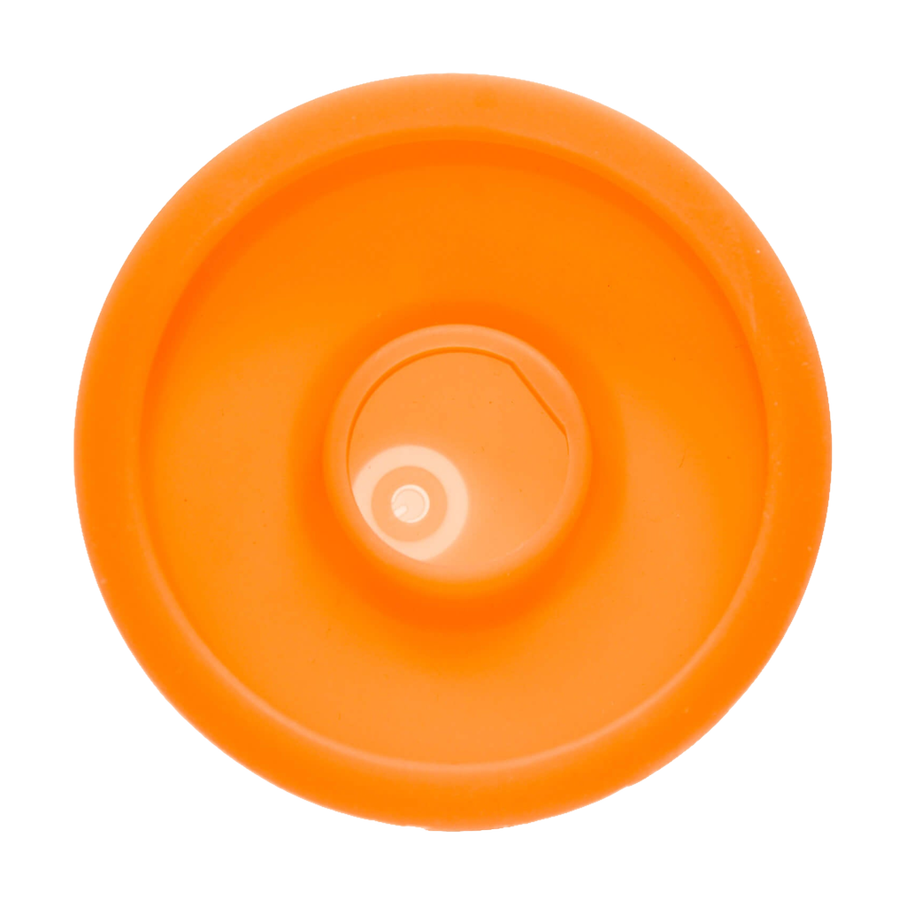 Calibear Led Silicone Base for Dab Rigs, vibrant orange color, top view on a white background