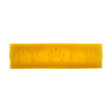 Calibear LED Silicone Base for Dab Rigs, Yellow with Bear Paw Design - Front View