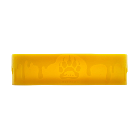 Calibear LED Silicone Base for Dab Rigs, Yellow with Bear Paw Design - Front View