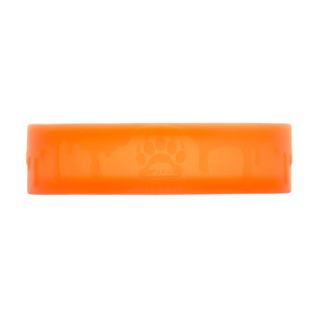 Calibear Led Silicone Base for Dab Rigs, Orange with Paw Print Design, Front View