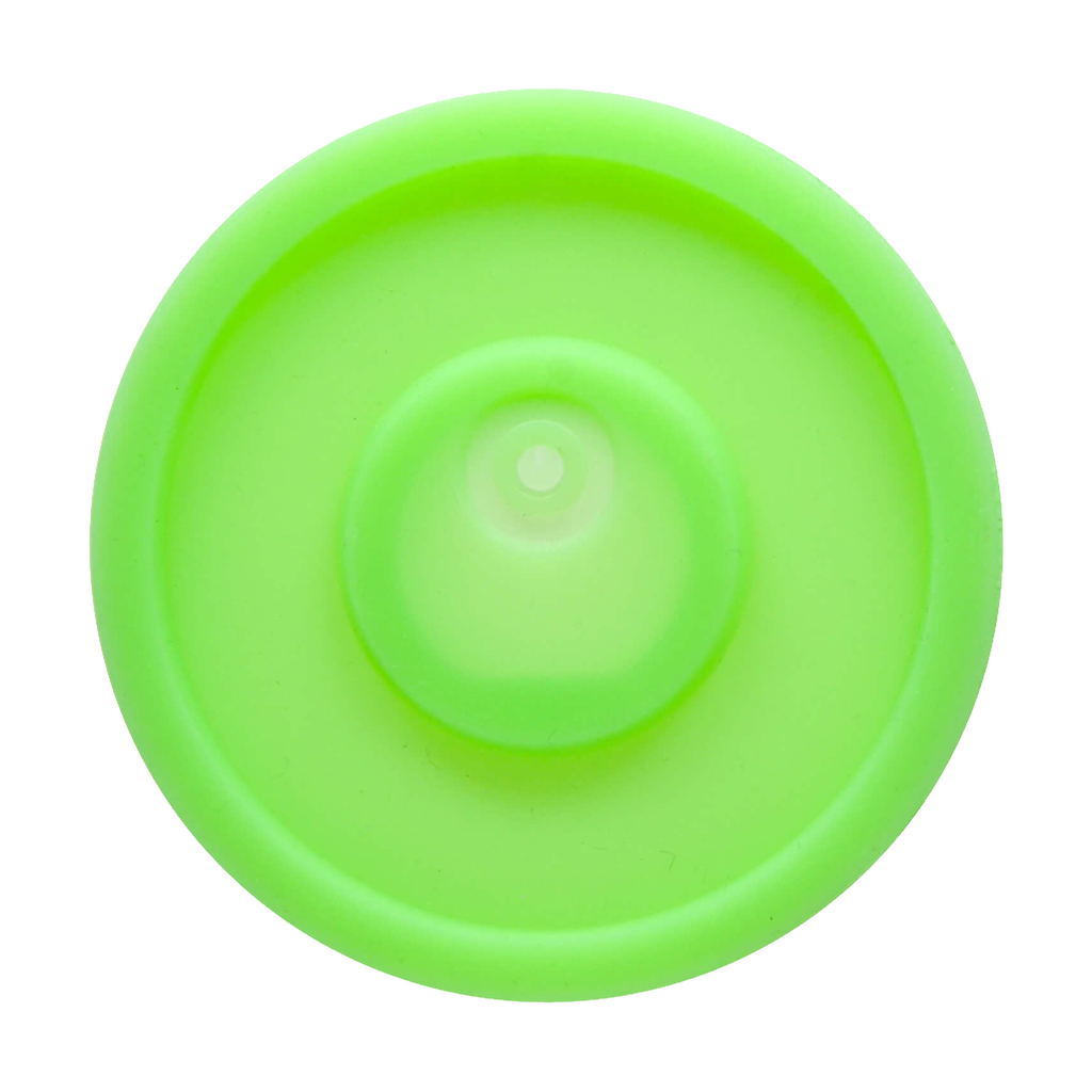 Calibear Led Silicone Base for Dab Rigs, vibrant green, top view on seamless white background