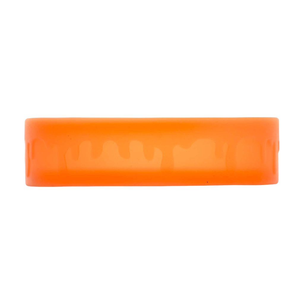 Calibear Led Silicone Base for Dab Rigs, Orange, Front View on Seamless White Background