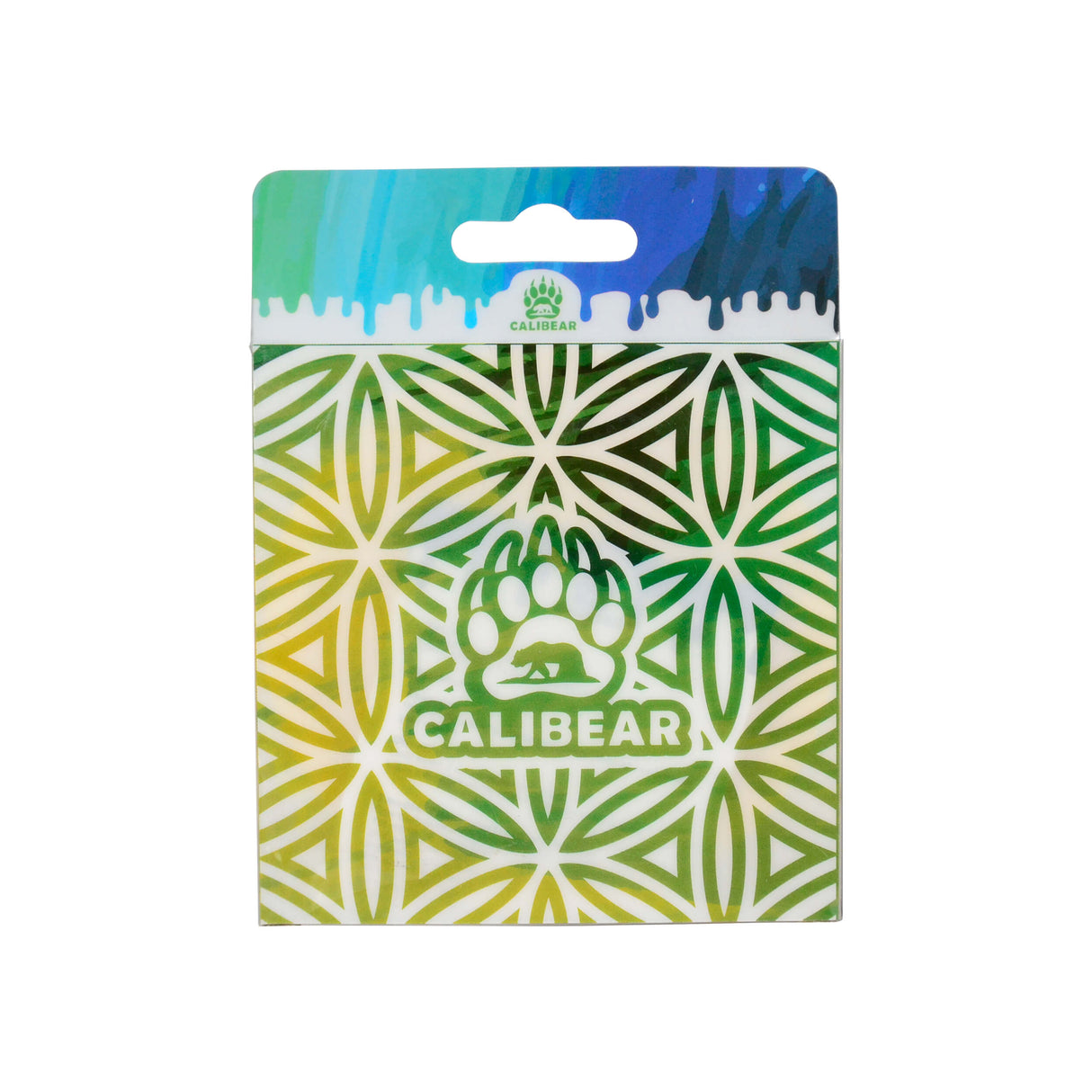 Calibear LED Silicone Base packaging with vibrant geometric design, front view