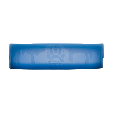 Calibear Led Silicone Base for Dab Rigs, Blue with Paw Print Design, Front View