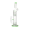 Calibear Natty Treecycler bong in Jade Green with a side view, highlighting its sleek design and 18-19mm joint size.