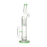 Calibear Natty Treecycler bong in Jade Green with a side view, highlighting its sleek design and 18-19mm joint size.