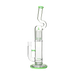 Calibear Natty Treecycler bong in Jade Green with a side view, highlighting its sleek design and 18-19mm joint size.