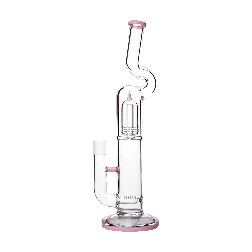 Calibear Natty Treecycler in Milky Pink with 18-19mm joint size and straight design, front view.