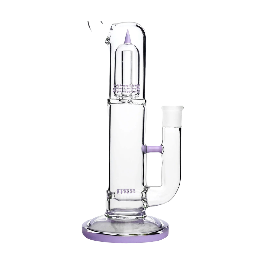 Calibear Natty Treecycler bong in Milky Purple with 18-19mm joint size, front view on white background