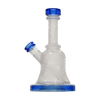Calibear Premium Sandblasted Bell Rig in Blue, 6" Compact Borosilicate Glass with Percolator, Front View