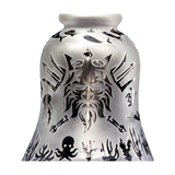 Calibear Premium Sandblasted Bell Rig with intricate design, compact 6" height, ideal for concentrates