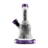 Calibear Premium Sandblasted Bell Rig with intricate designs, 6" height, and 14mm female joint - Front View