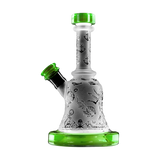 Calibear Premium Sandblasted Bell Rig with intricate designs, compact 6" size, and green accents