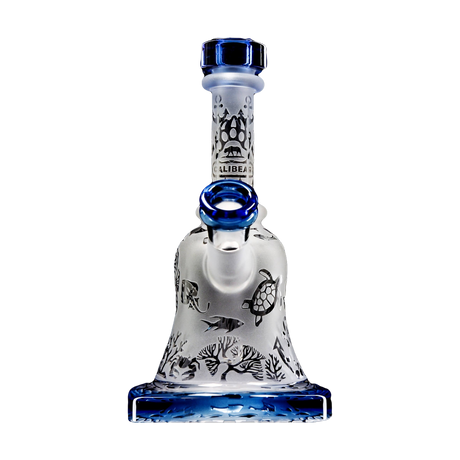 Calibear Sandblasted Bell Rig, portable 6" design with intricate patterns and smooth percolation, front view