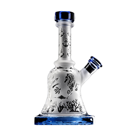 Calibear Premium Sandblasted Bell Rig with intricate design, 6" height, and 14mm female joint